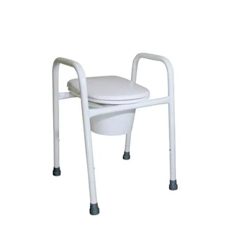 KCare Over Toilet Frame Seat with Splash Guard and Pan