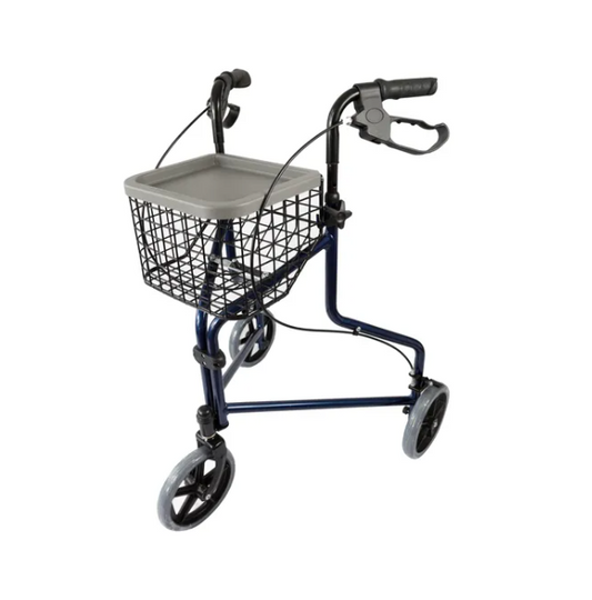 Tri-wheel walker - Peakcare Aluminium Blue with Basket and Tray image 0