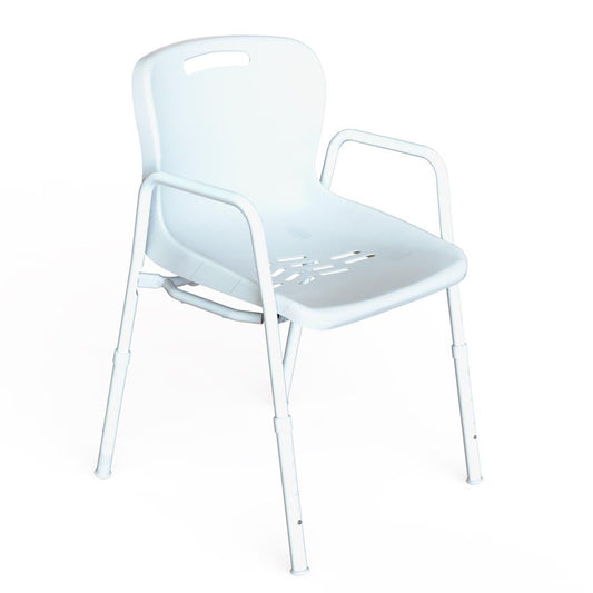 Shower Chair - Adjustable Height w Clip-On Plastic Seat image 0