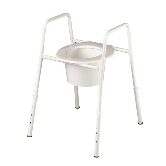 Over Toilet Frame - Adjustable Height w Plastic Seat Flap And Splashguard image 0