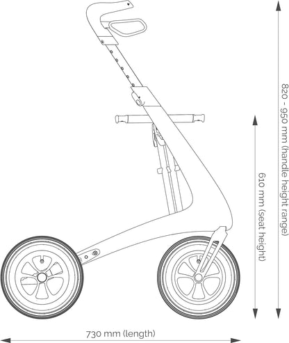 byACRE Overland Rollator - Bentley Brown image 5