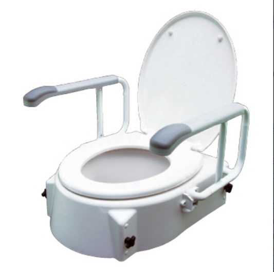 Peak Care Toilet Seat Raiser with Swing Away Armrests